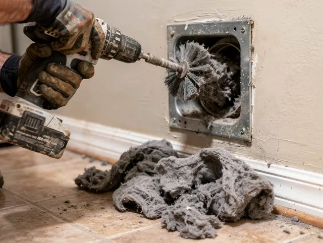 Certified Aliso Viejo Dryer Vent Cleaning technician performing dryer vent cleaning in Aliso Viejo