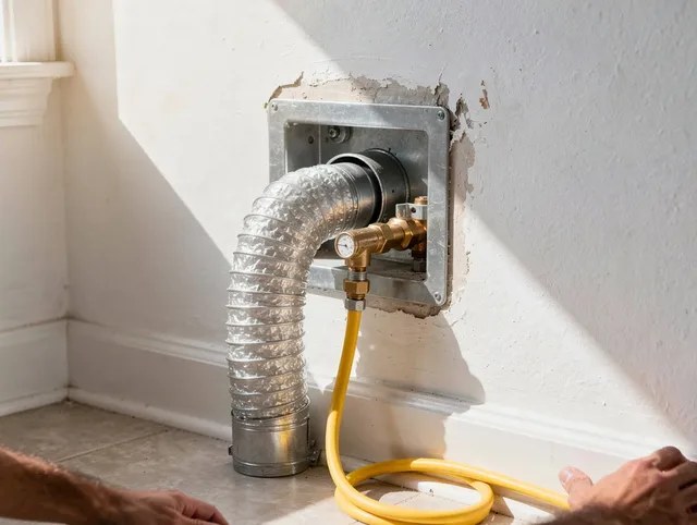 Aliso Viejo Dryer Vent Cleaning certified technician performing specialized gas dryer vent cleaning in Aliso Viejo